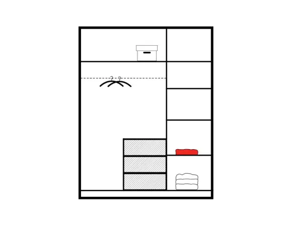 BALI D3 szafa 3-drzwiowa z szufladami i lustrem